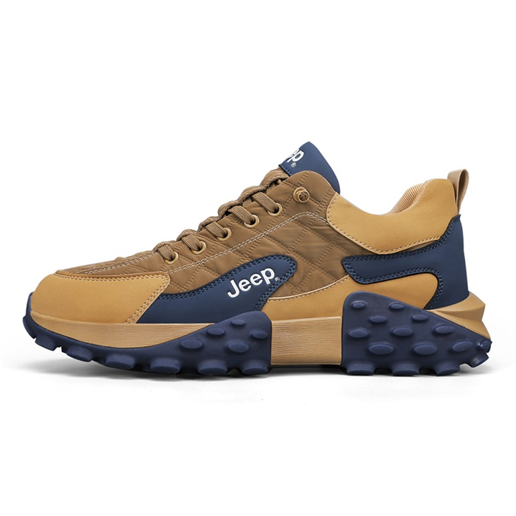Jeep Abrasion Resistant Height Increasing Slip Resistant Low Top Casual Shoes Men's Brown