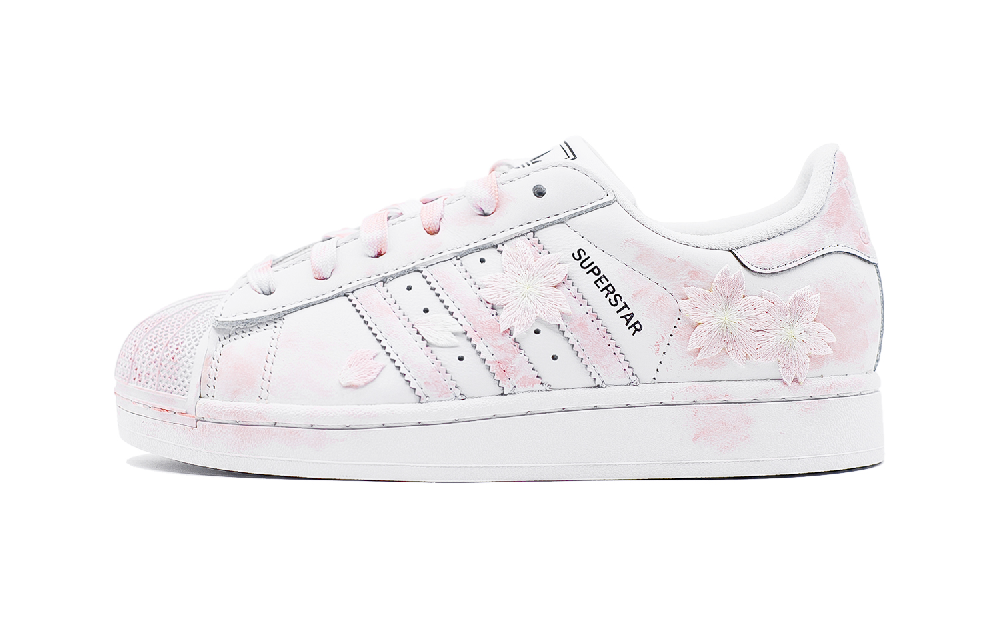 Adidas Originals Superstar Skateboard Shoes Unisex Low Top White/Pink