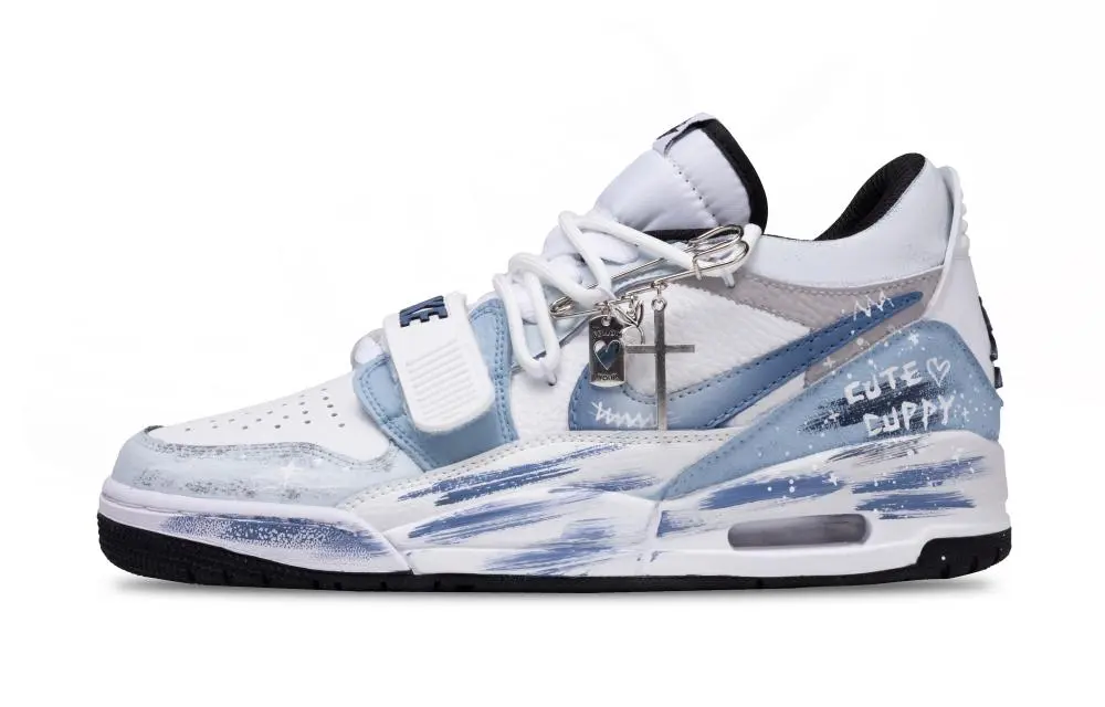 Jordan Legacy 312 Ash Blue Height Increasing Low Top Vintage Basketball Shoes Men's Blue