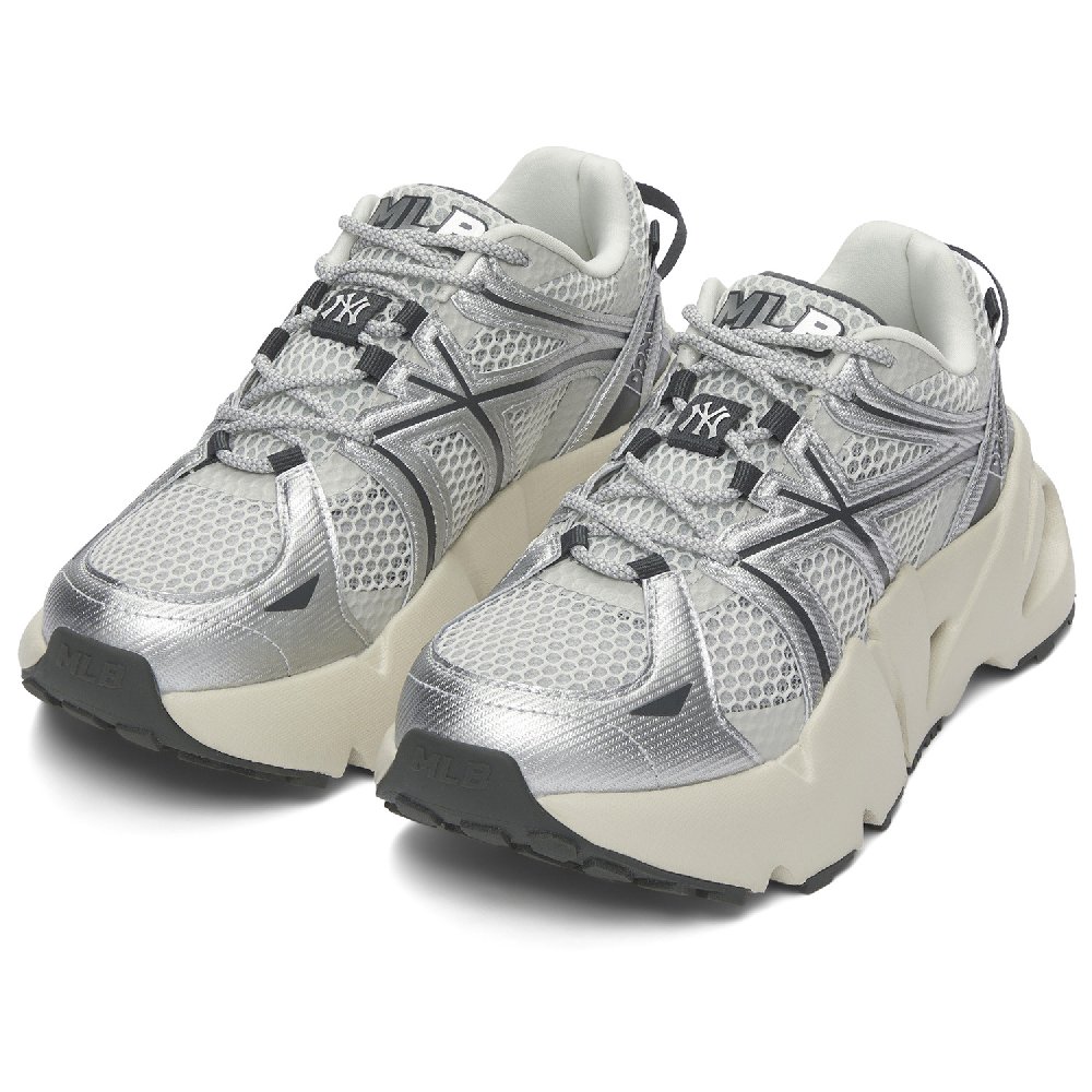 MLB New York Yankees Breathable Lightweight Height Increasing Low Top Running Shoes Unisex Silver