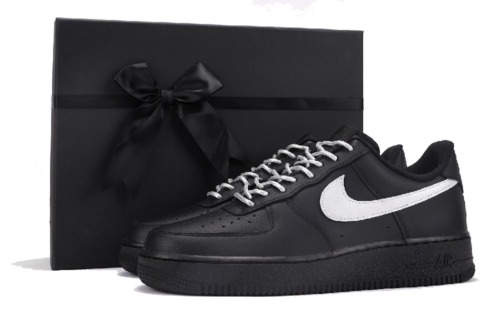 Nike Air Force 1 Coverage Slip-Resistant Water-Resistant Low-Top Skateboard Shoes Unisex Black Silver