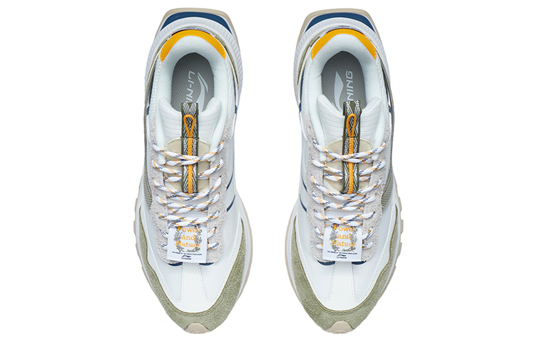 LiNing Durable Breathable Low Top Casual Running Shoes Men's White Green купить в интернет-магазине Yoocart с быстрой доставкой по России.