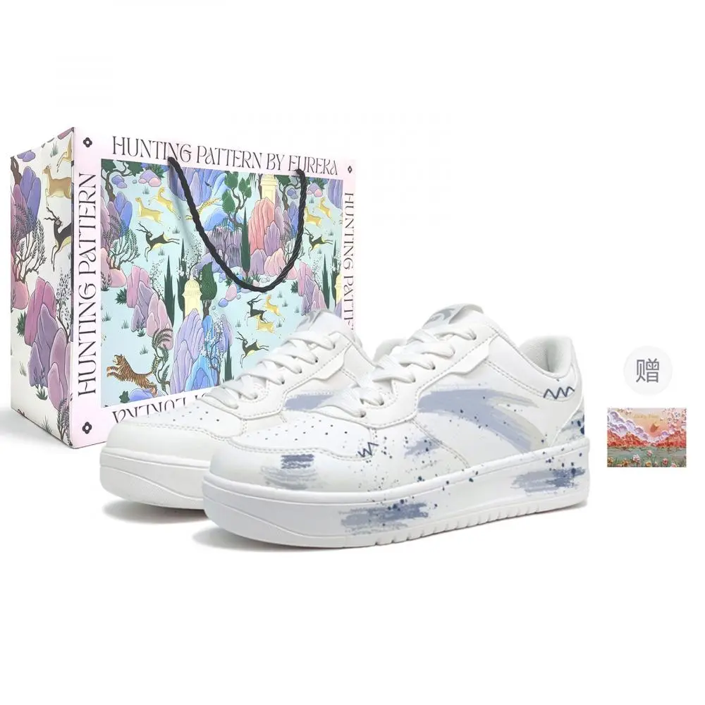 Anta Relaxed Wear resistant And Lightweight Low Top Skateboard Shoes Unisex Blue White