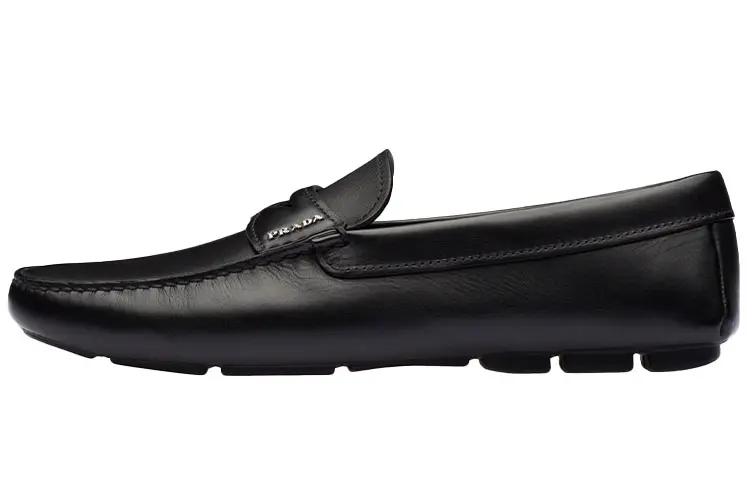 PRADA Leather Slip-on Loafers
