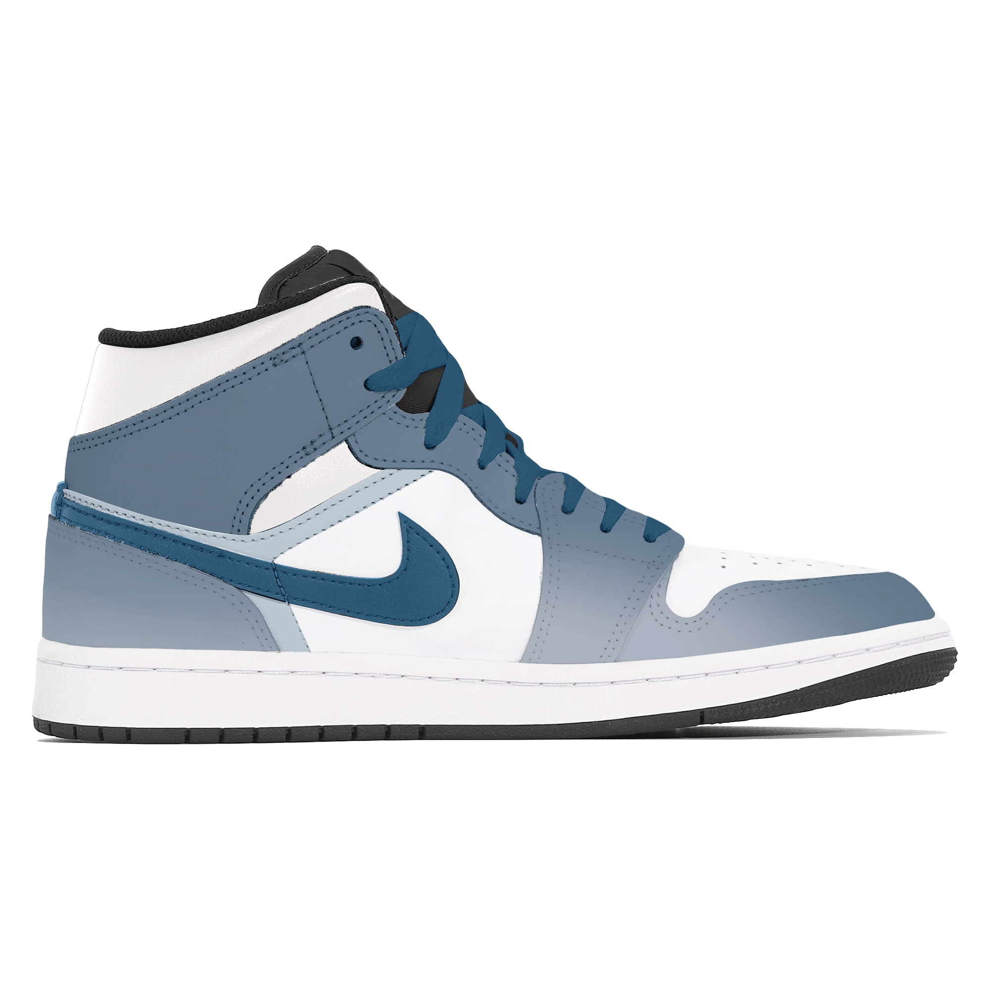 Jordan Air Jordan 1 Abrasion Resistant Slip Resistant Mid top Vintage Basketball Shoes Men's Blue