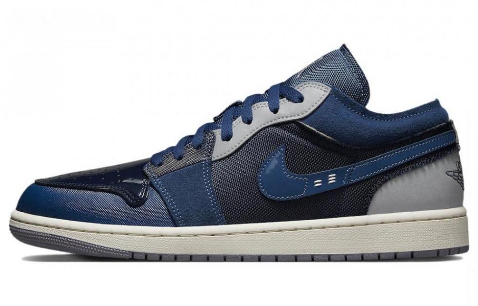 JORDAN 1 Low Se Craft Obsidian French Blue Ashen Slate White