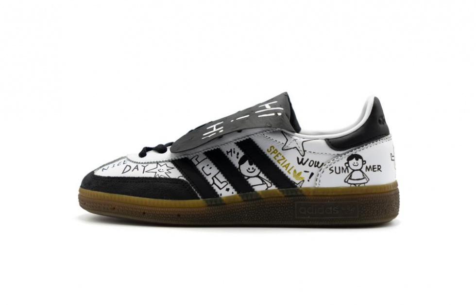 Adidas Originals Handball Spzl Brainstorming-Schrödinger's Cow Slip-Resistant Low-Top Skateboard Shoes Unisex