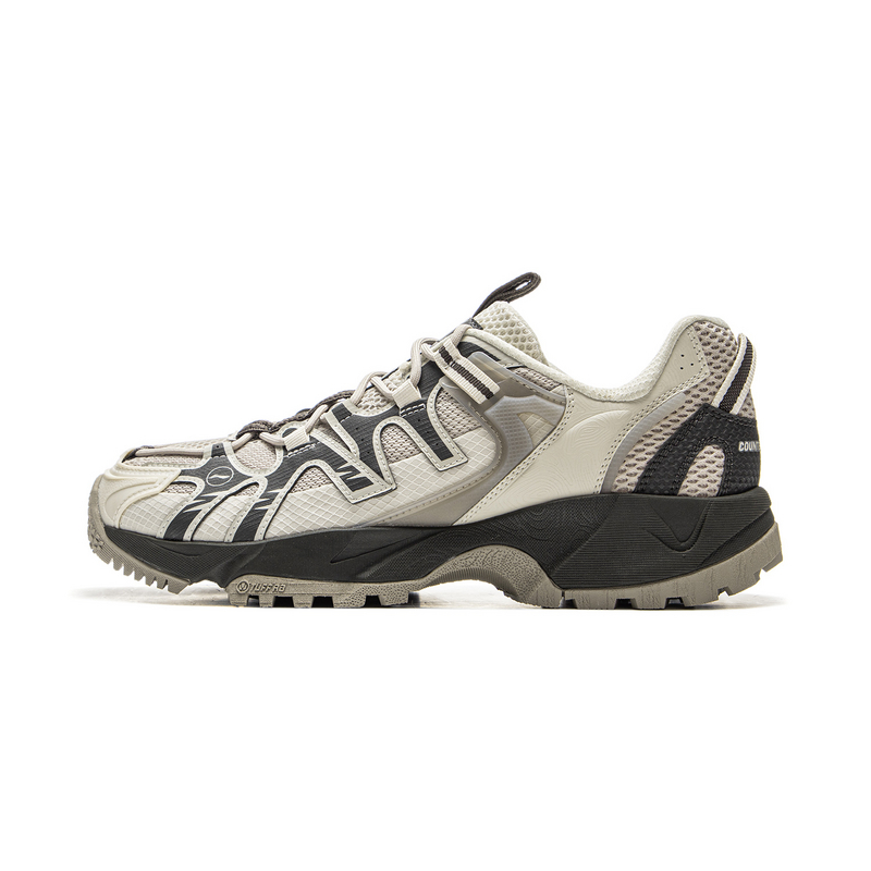 LiNing CF Tracing, Xingye Cushioning Abrasion Resistant Lightweight Low Top Hiking Shoes Unisex Mica Obsidian Gray