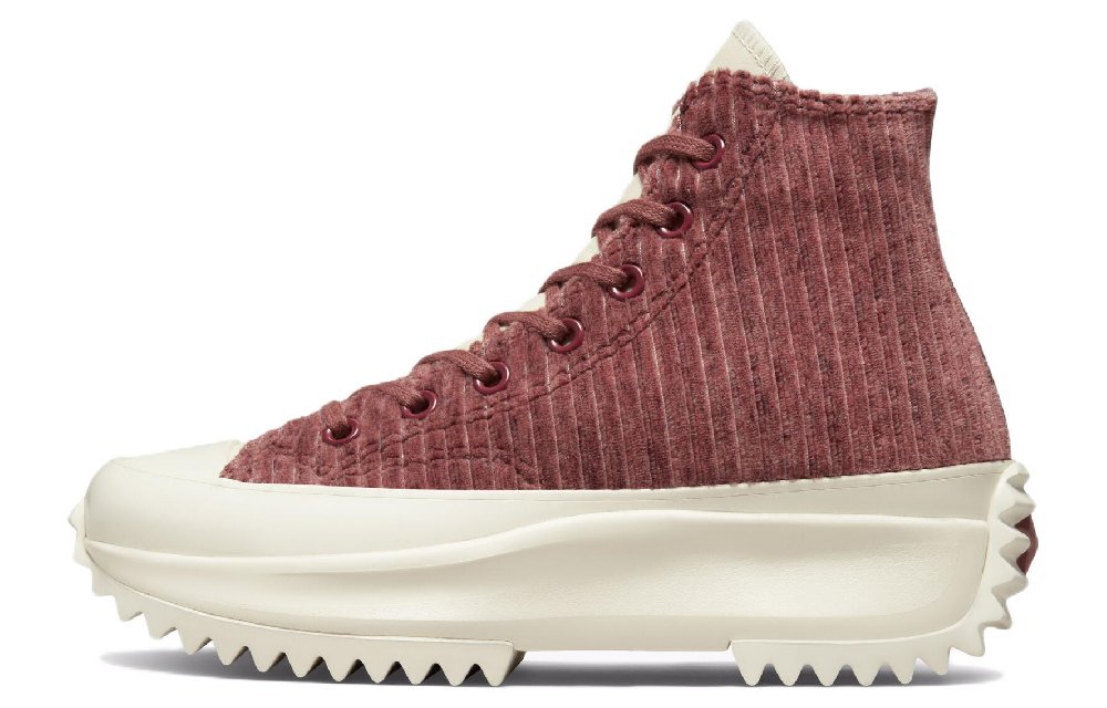 Converse Run Star Hike Platform Hi Striped Knit Dark Wine