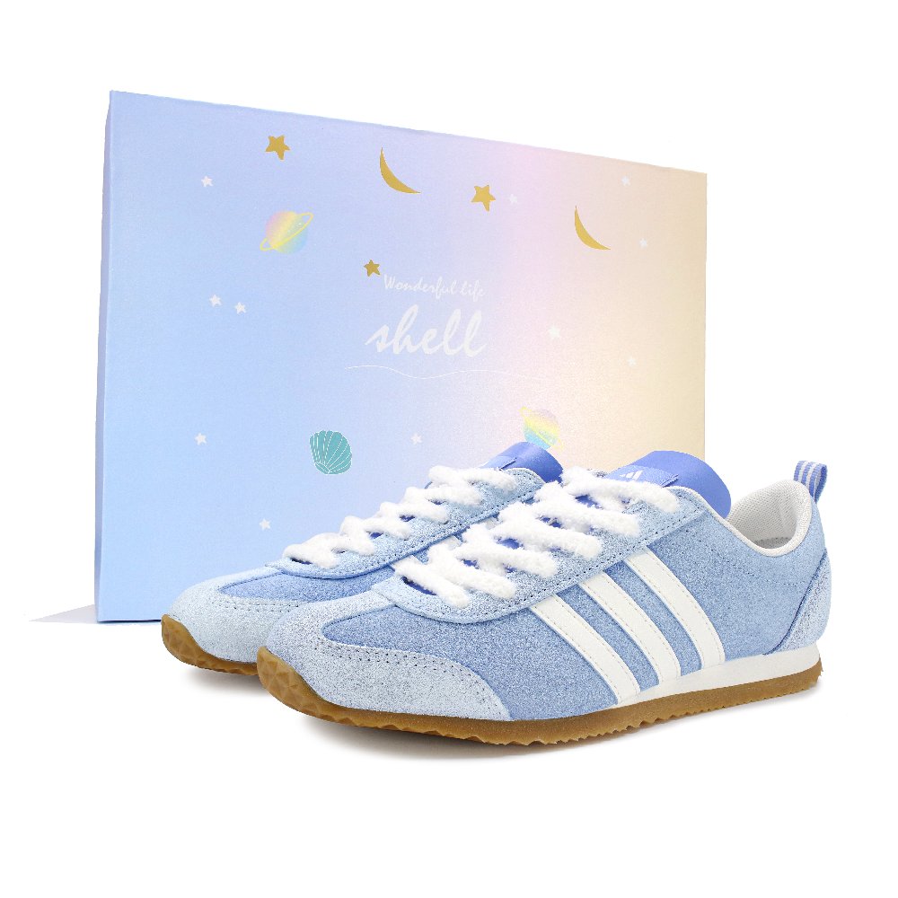 Adidas VS JOG 2.0 Anti Slip Wear Resistant Low Top Casual Shoes Unisex Blue White