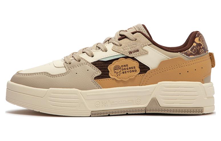 361° Anti-Slip Wear-Resistant Low-Top Skateboard Shoes Women's Tan