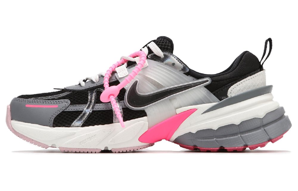Nike V2K Run Anti-Slip Wear-Resistant Low-Top Running Shoes Women's Black Pink