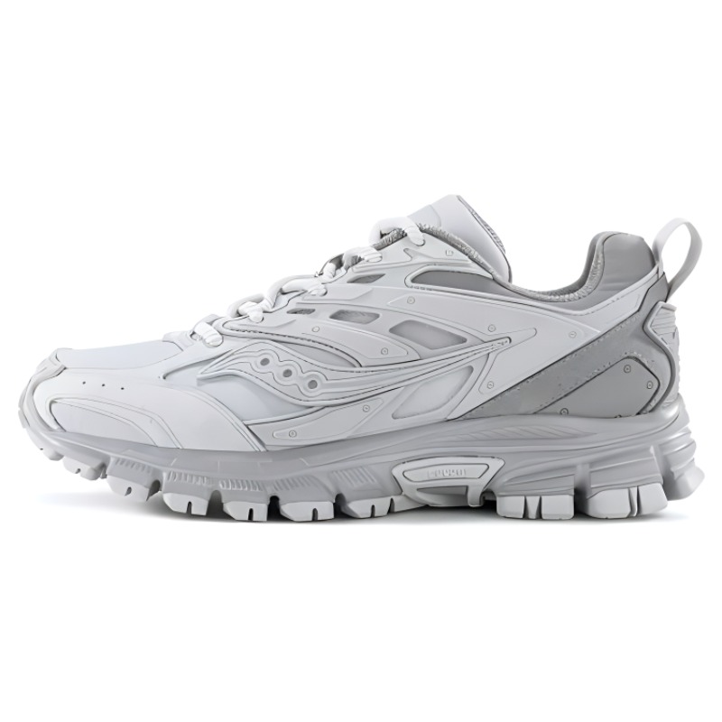 Saucony Cushioning, Slip Resistant, And Abrasion Resistant Low Top Running Shoes Unisex Light Gray, Dark Gray