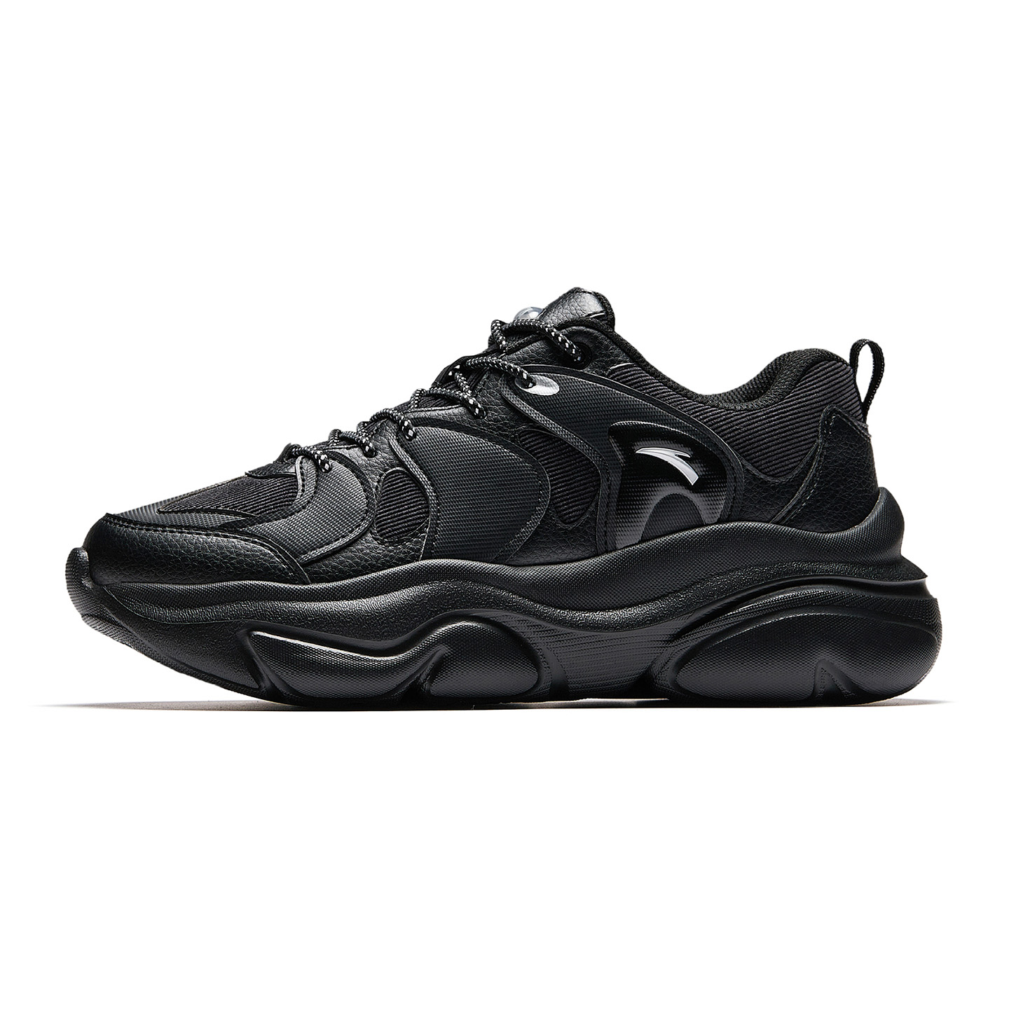 Anta Meow Shoes 6 Low top Casual Shoes, Platform Chunky Sneakers Women's Basic Black