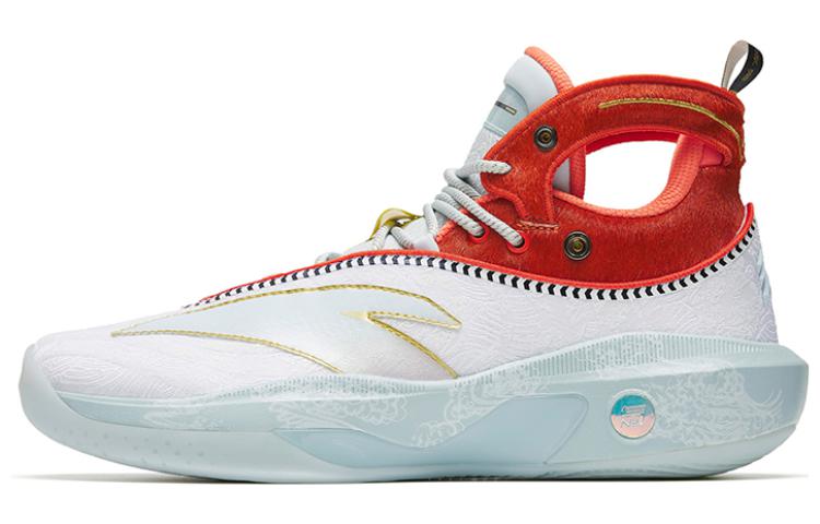 Anta KT8 KT 8 'Sun Wukong' Cushioning Anti-Slip And Wear-Resistant High-Top Basketball Shoes White Red