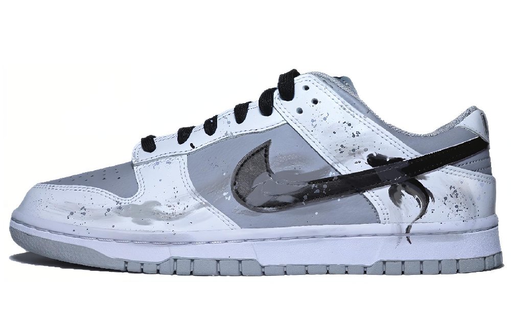 Nike Dunk Low-Top Year Of The Dragon Limited Edition Skateboard Shoes Men's Black White Gray