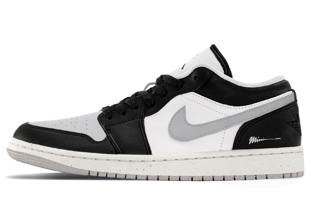 Jordan Air Jordan 1 Abrasion Resistant Low Top Vintage Basketball Shoes Unisex Black Gray