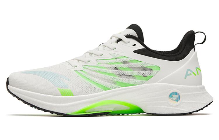 Anta MACH 3.0 Cushioned Slip Resistant Abrasion Resistant Low Top Casual Running Shoes Men's White Green