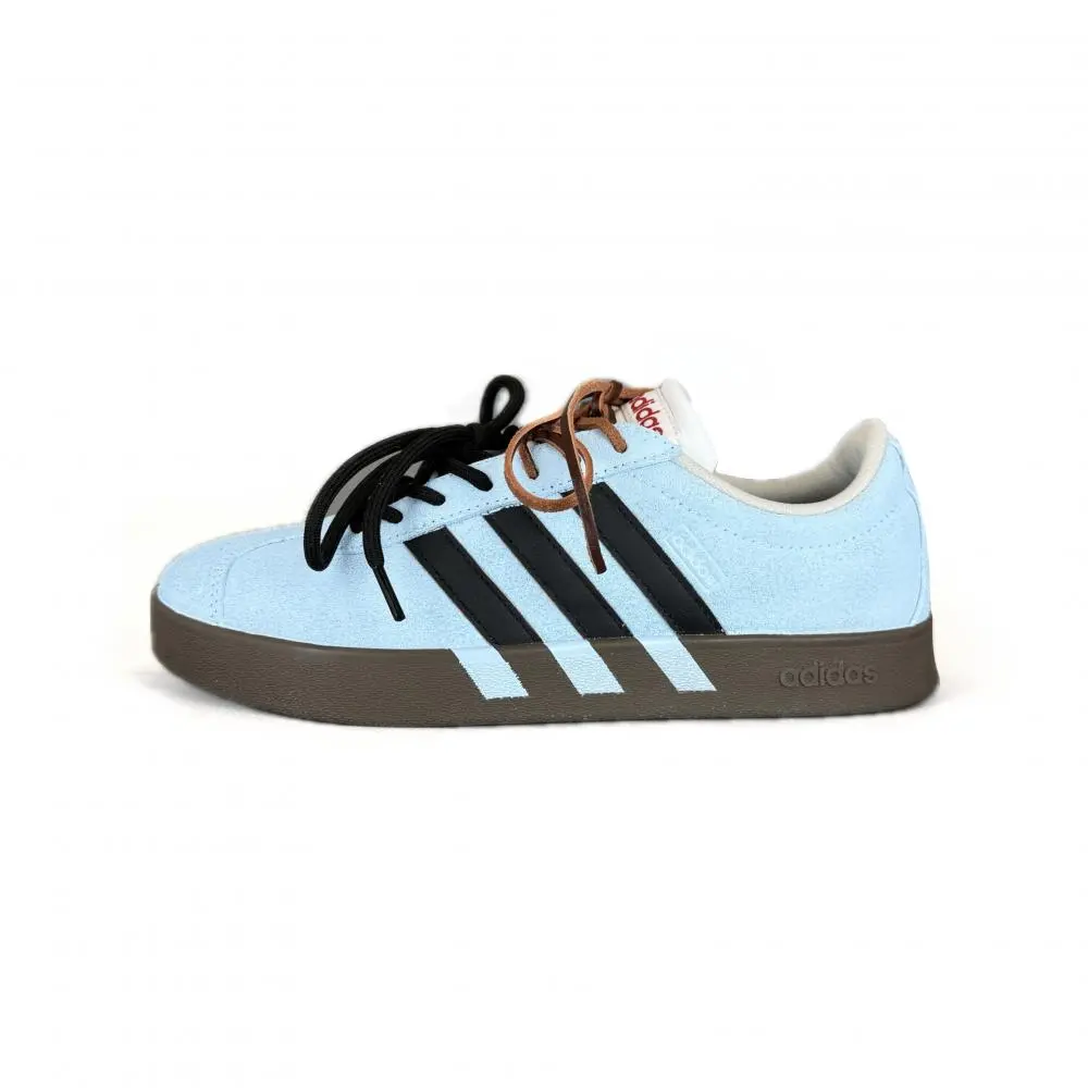 Adidas VL COURT 2.0 Abrasion Resistant Low Top Skateboard Shoes Unisex Blue Silver