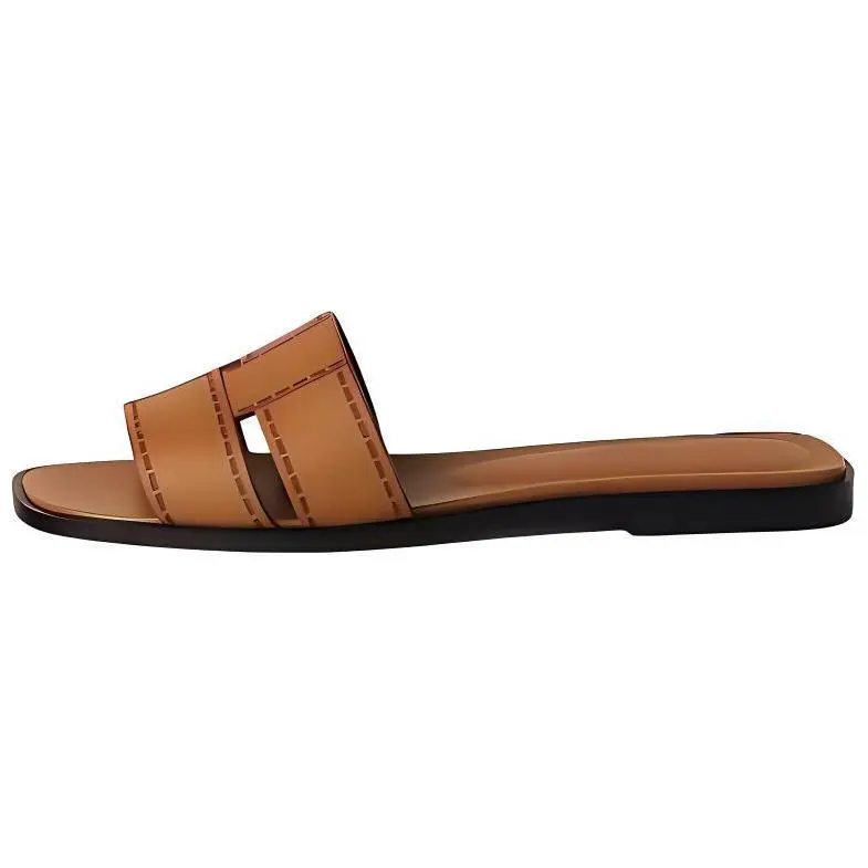 HERMES Slide Slippers Women's Brown