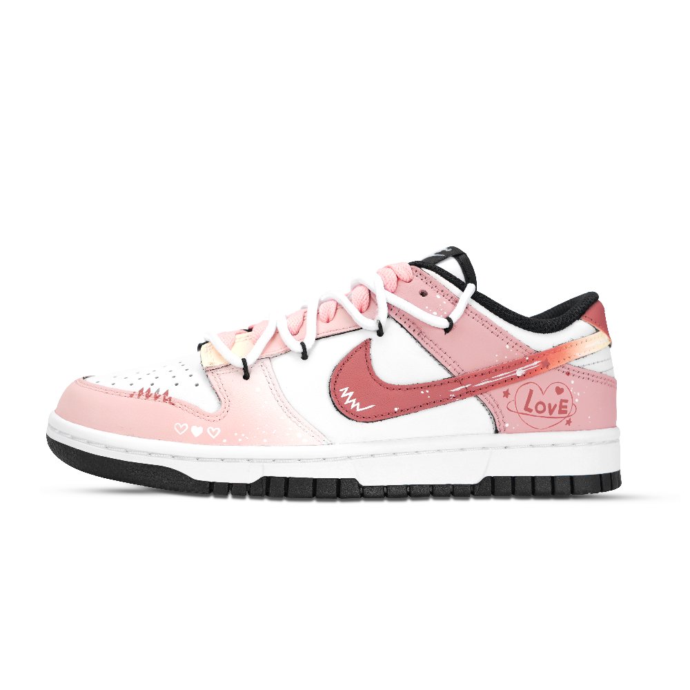 Nike Dunk Low Top Skateboard Shoes Unisex Pink White