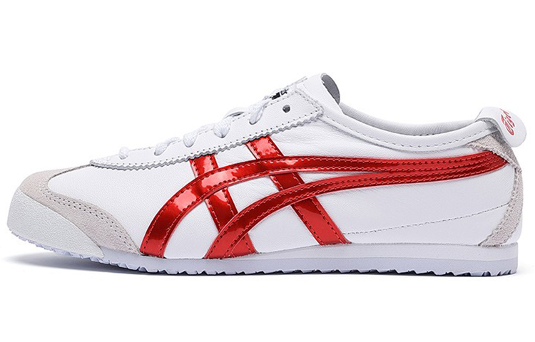 Onitsuka Tiger MEXICO 66 Abrasion Resistant Low Top Running Shoes Unisex White Red Blue
