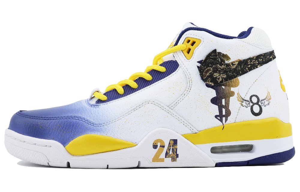 Nike Flight Legacy Tribute Classic SDS High-Top Vintage Basketball Shoes Men's White Blue Yellow