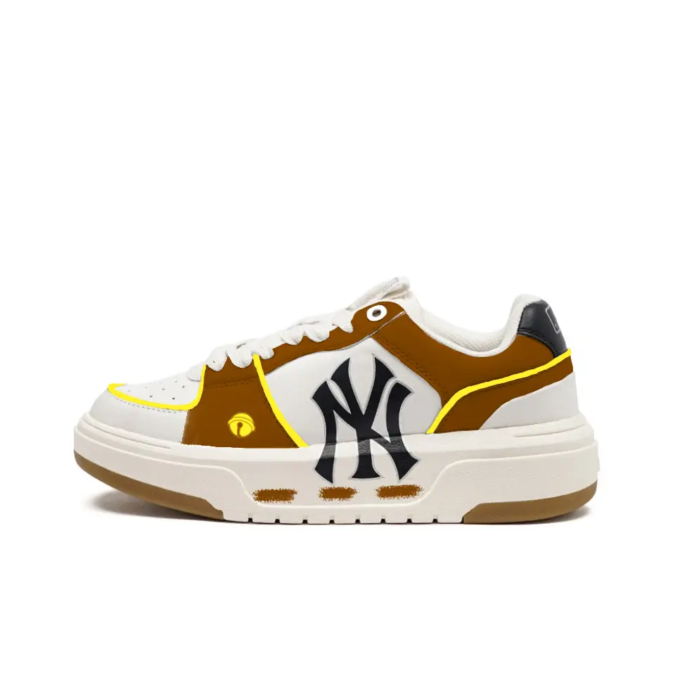 MLB Chunky Liner Bell Low top Skateboard Shoes Unisex White Yellow Brown