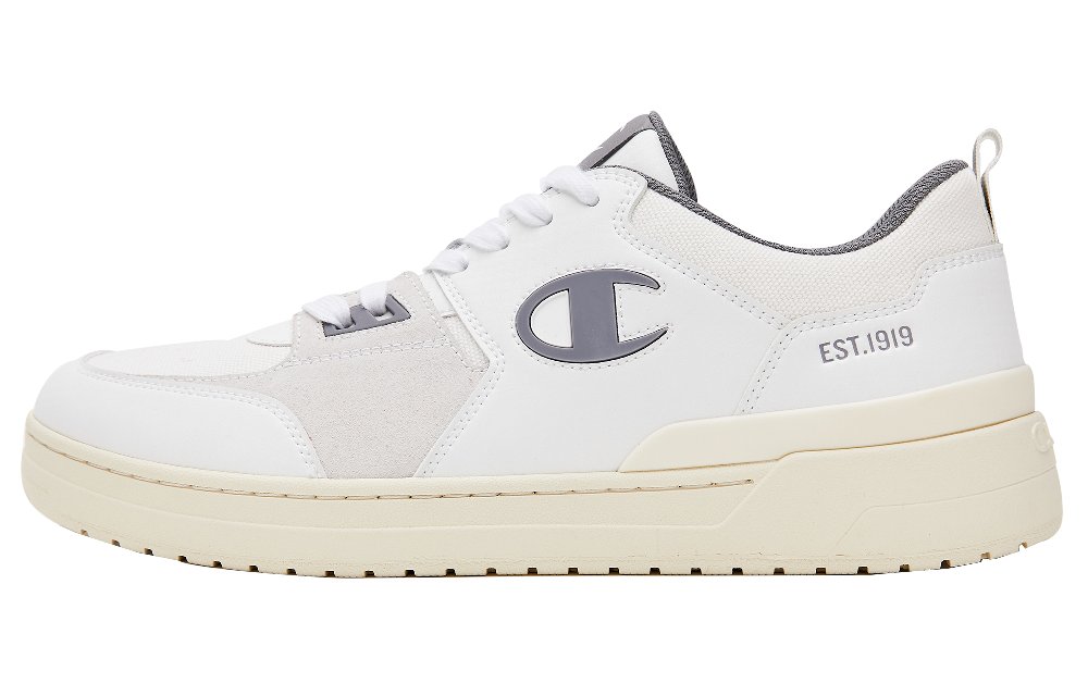 Champion Essentials Collection Dado Trainer Low Low-Top Skateboard Shoes Men's White Ice Frost Gray