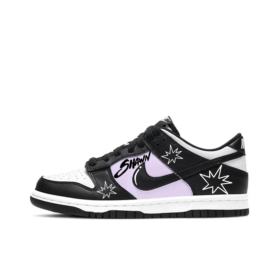 Nike Dunk SB Abrasion Resistant Low top Skateboard Shoes Unisex Black Purple