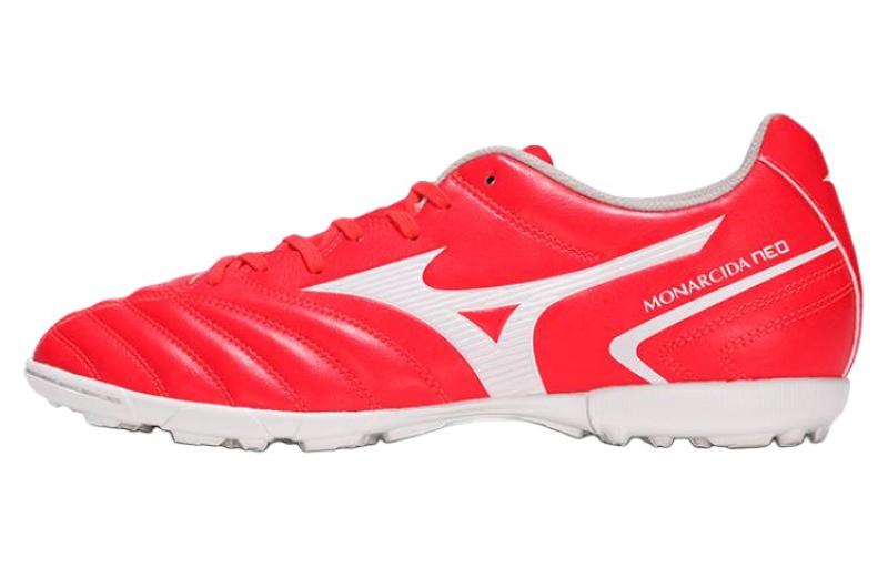 Mizuno Monarcida TF Rubber Broken Studs Anti-Slip Wear-Resistant Soccer Shoes Men's Fluorescent Red