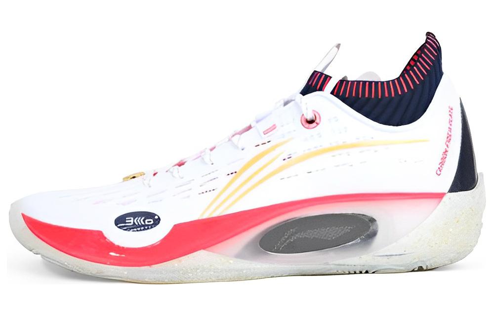 LiNing Wade 808 Ultra Cushioning Anti-Slip And Wear-Resistant Low-Top Basketball Shoes Men's White Red