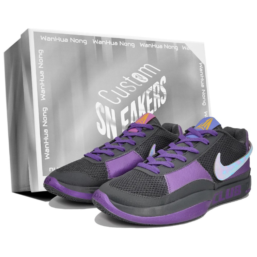 Nike Ja 1 Moisture Wicking Coverage Quick Dry Low Top Basketball Shoes Men's Black Purple