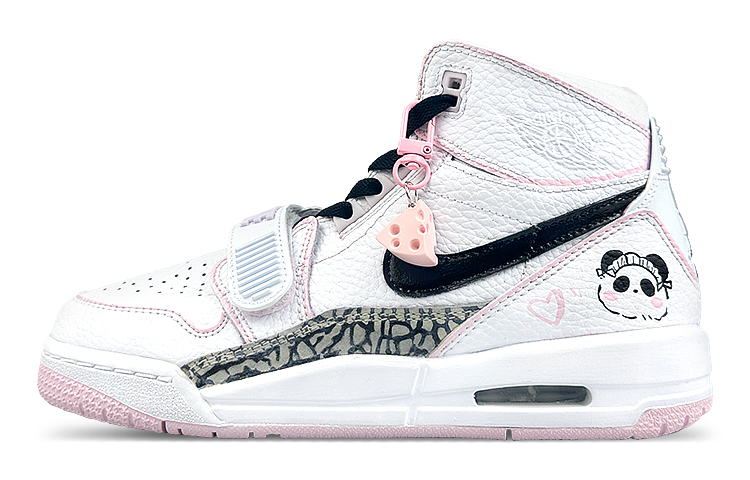 Jordan Legacy 312 Slip-Resistant High-Top Vintage Basketball Shoes Women's Pink White