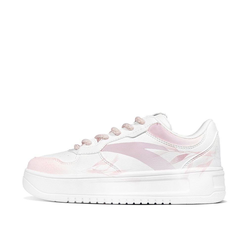 Anta Relaxed Abrasion Resistant Lightweight Slip Resistant Low Top Skateboard Shoes Women's Purple White