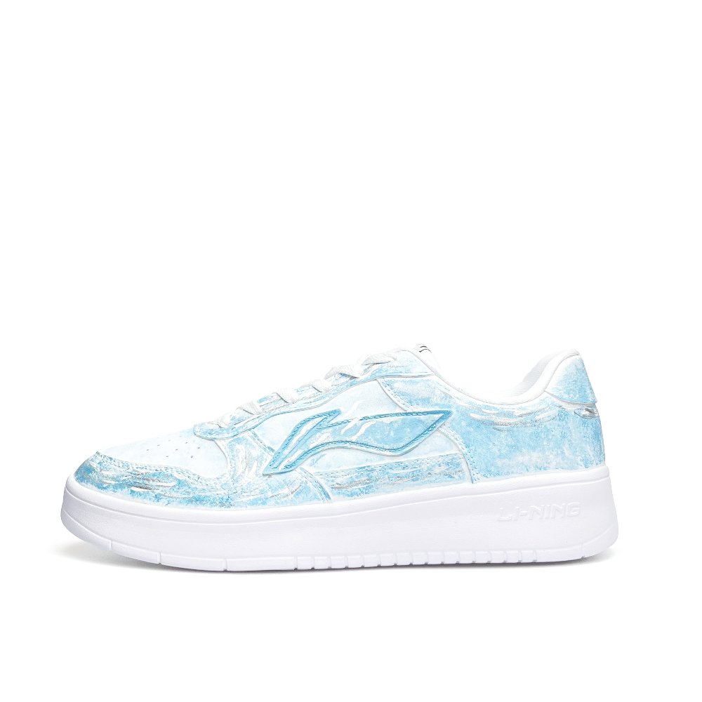 LiNing Pontoon Boats Abrasion Resistant, Lightweight, And Breathable Low Top Skateboard Shoes Unisex White Blue