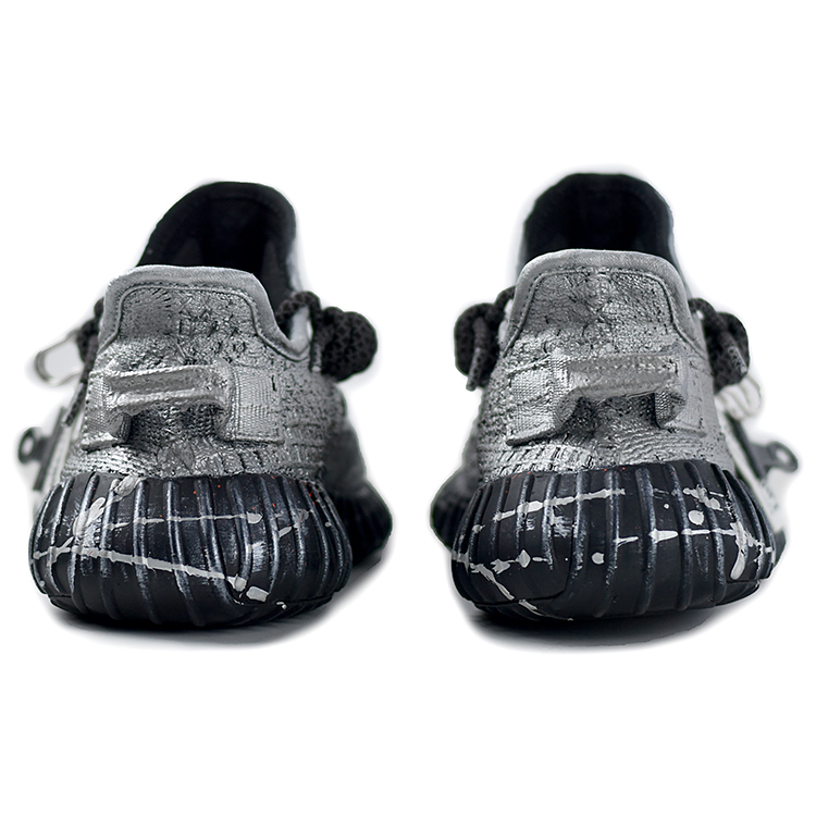 Adidas Originals Yeezy Boost 350 V2 Wear-Resistant Breathable Slip-Resistant Low-Top Casual Shoes Unisex Liquid Silver
