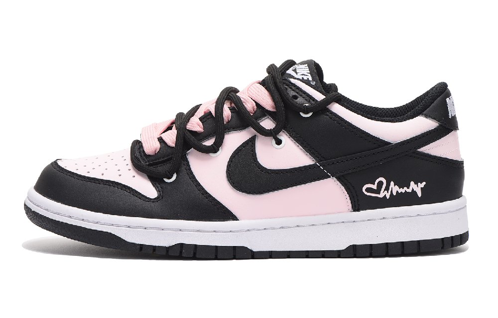 Nike Dunk Low Low-Top Skateboard Shoes GS Black Pink