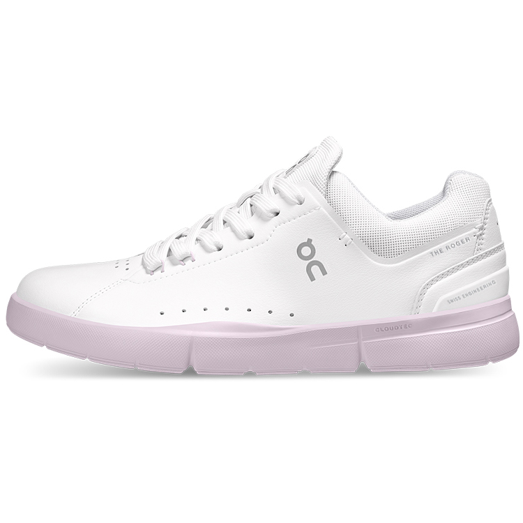 On THE ROGER Skateboard Shoes Women's Low Top White/Lily Pink