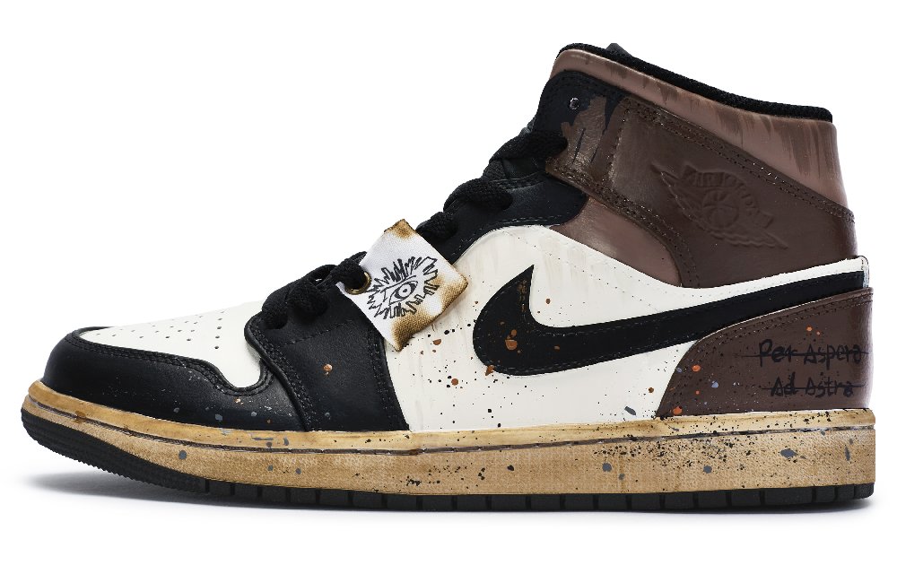 JORDAN Air JORDAN 1 Vintage Basketball Shoes Men Mid Top White