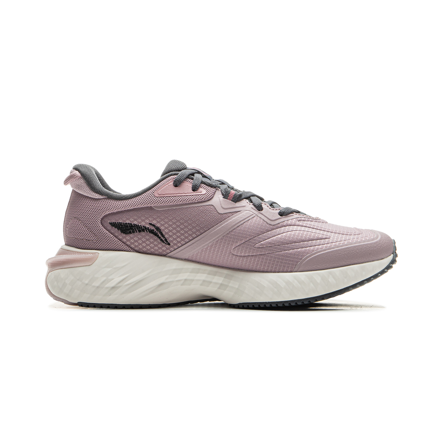 LiNing Cloud Shield Slip Resistant Abrasion Resistant Low top Casual Running Shoes Women's Gray Purple