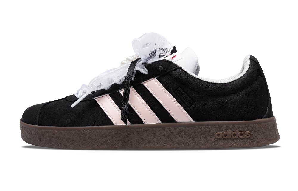 Adidas Neo Anti Slip Wear Resistant Low Top Skateboard Shoes Unisex Black Pink