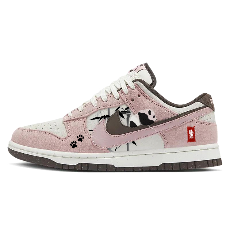 Nike Dunk Anti-Slip Wear-Resistant Low-Top Skateboard Shoes Unisex White Pink