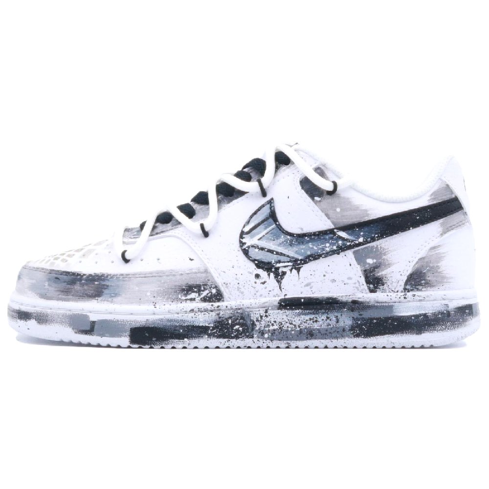 Nike Court Vision 1 Anti-Slip Wear-Resistant Low-Top Skateboard Shoes Unisex Black White