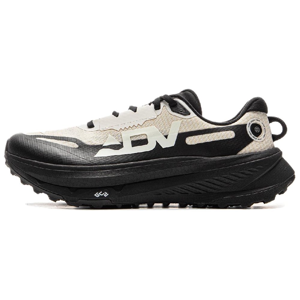 LiNing De Lu Cushioning, Slip Resistant, Abrasion Resistant, Rebound Low Top Trail Running Shoes Men's White Black