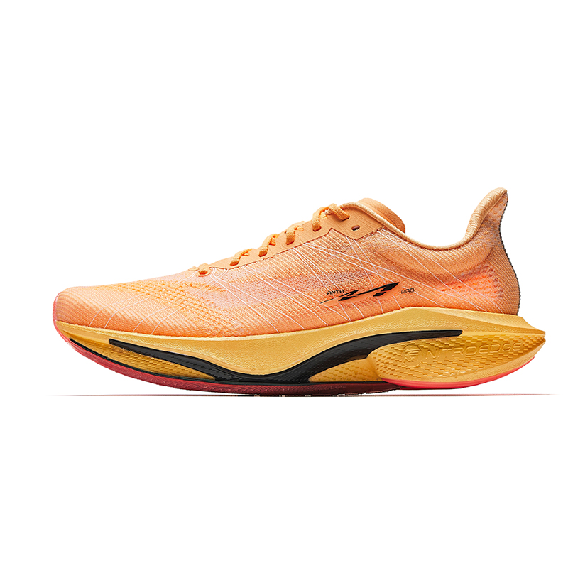 Anta Cushioning, Wear Resistant Low Top Marathon Training Race Running Shoes Men's Cloud Satin Orange