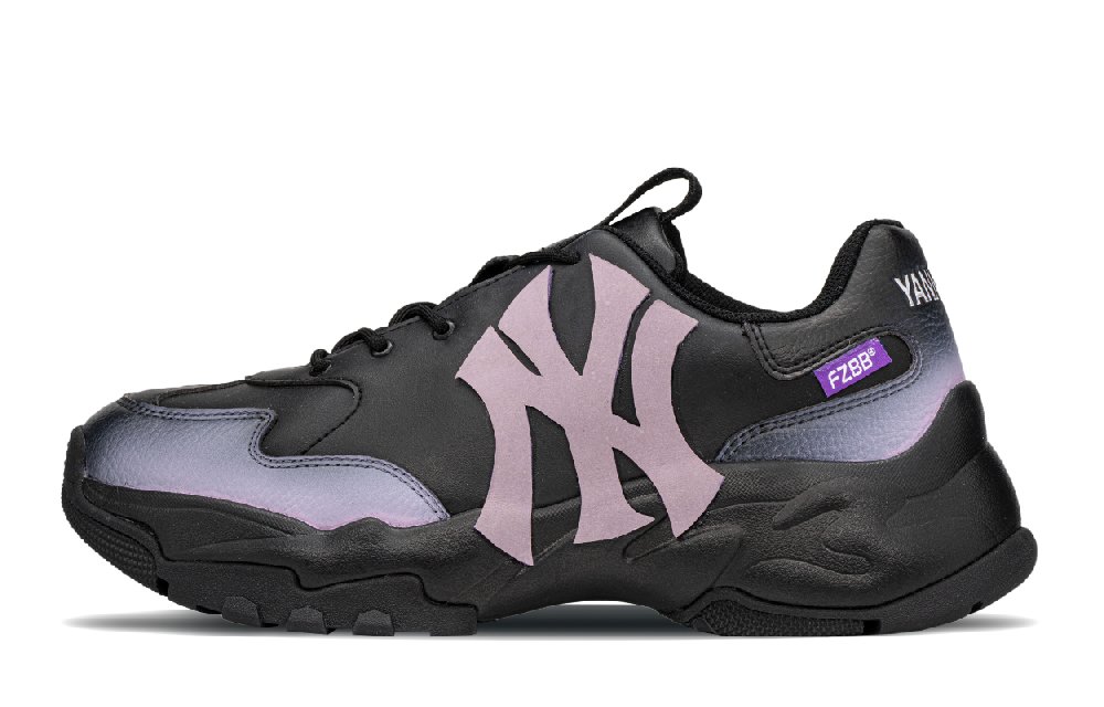 MLB Big Ball Chunky Anti Slip Wear Resistant Low Top Chunky Sneakers Unisex Black Purple