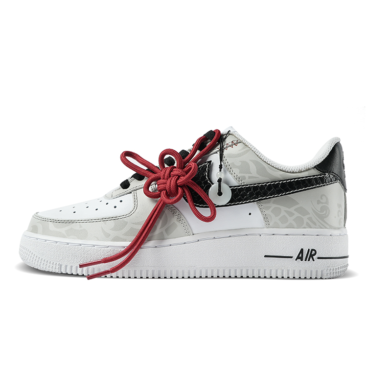 Nike Air Force 1 Abrasion-Resistant Low-Top Skateboard Shoes Men's Gray White