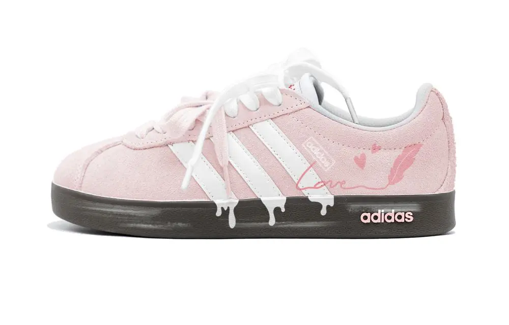 Adidas Neo VL Court 2.0 Feather Bridge Promise Love Low Top Skateboard Shoes Unisex Pink White