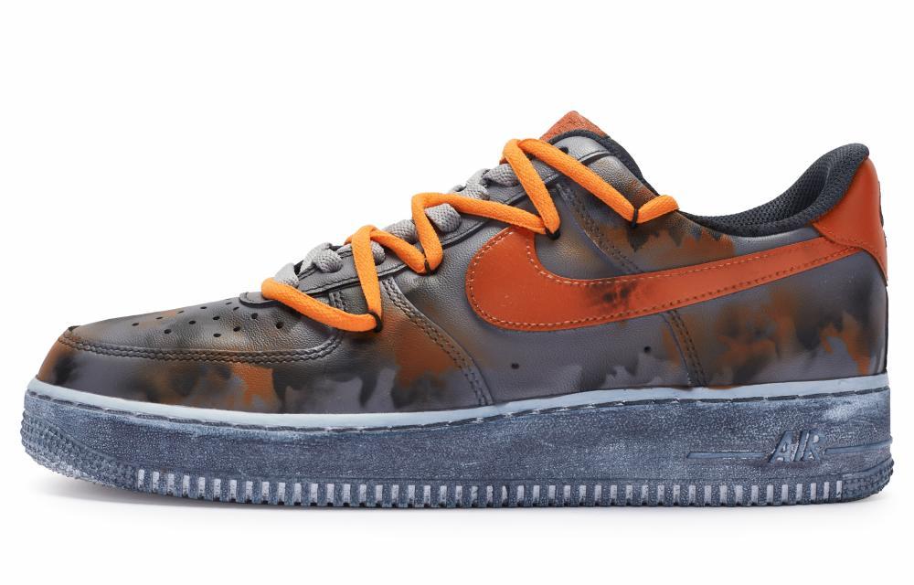 Nike Air Force 1 07 Low Top Skateboard Shoes Men's Brown Orange